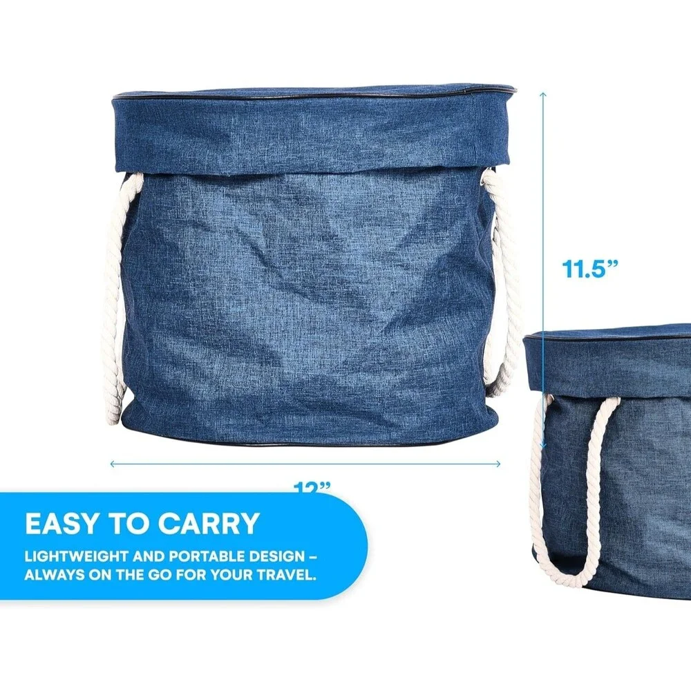 Large Toy Storage Basket and Play Mat for Kids Foldable Storage Organizer Box - Picture 5 of 6